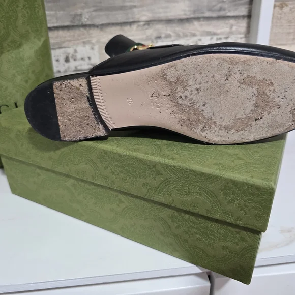 Gucci Women's Black Leather Princetown Horsebit Mule - Picture 6 of 8